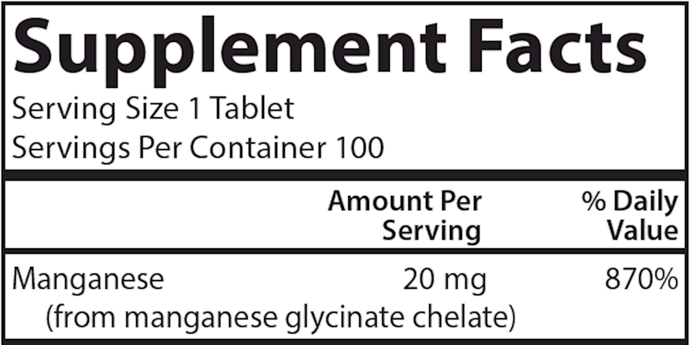 Chelated Manganese 20 mg