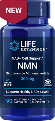 Life Extension NAD+ Cell Support NMN 300 mg bottle, 90 vegetarian capsules
