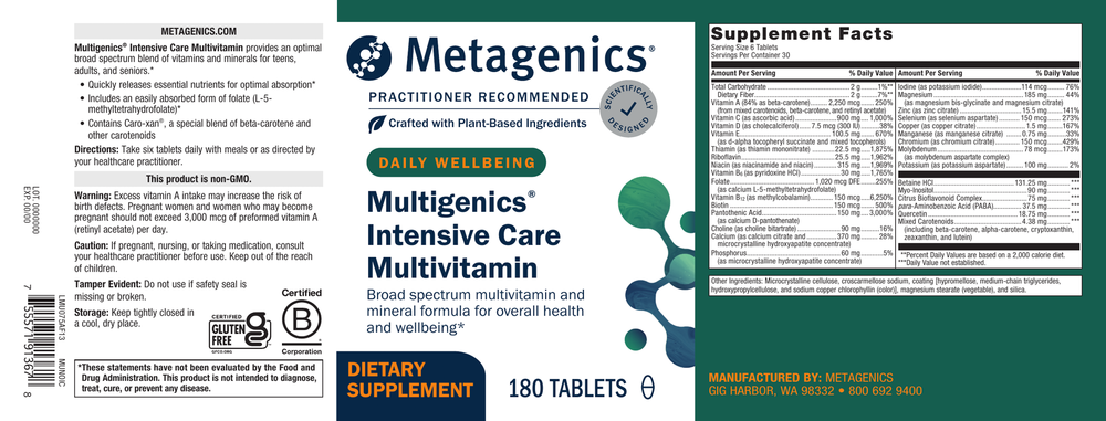 Multigenics® Intensive Care without Iron