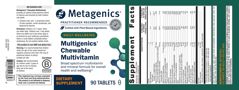 Multigenics® Chewable Multivitamin