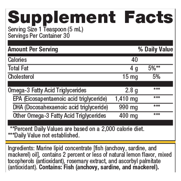 OmegaGenics® Fish Oil EPA-DHA Liquid 2400 mg
