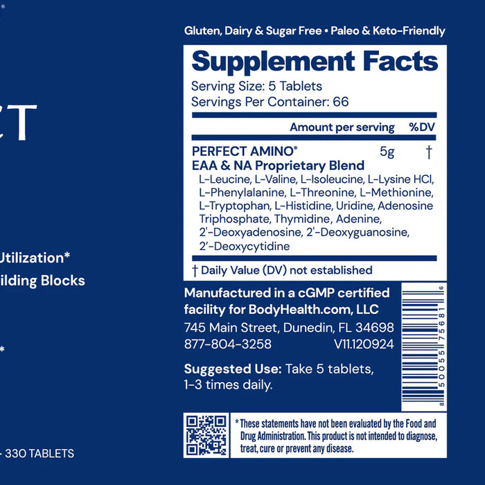 Perfect Amino Tablets NSF Certified for Sport