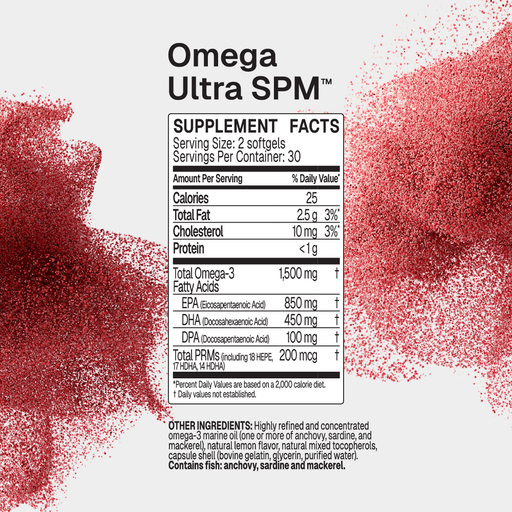 Microbiome Labs Omega Ultra SPM Supplement Facts EPA DHA DPA Label