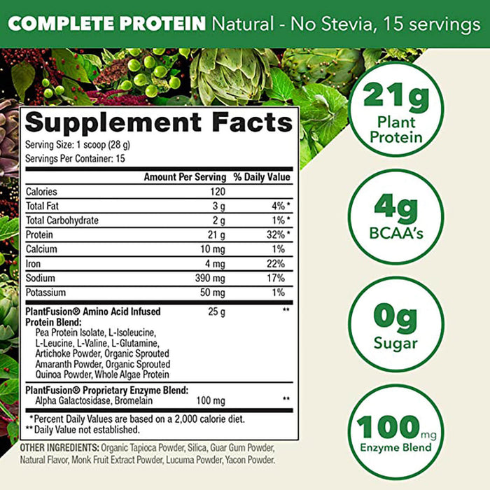 Complete Protein - Vegan Protein Powder - Natural - No Stevia