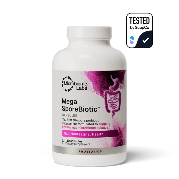 MegaSporeBiotic probiotic, 180-capsule bottle by Microbiome Labs