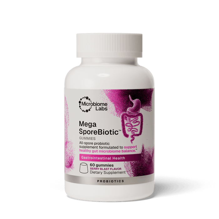 Microbiome Labs MegaSporeBiotic Gummies, Berry Blast flavor, 60 gummies