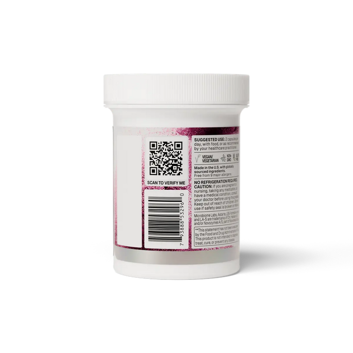 Vaginal Balance side label showing suggested use, cautions, barcode and verification QR code