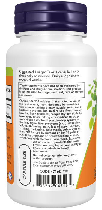NOW Kava Kava Supplement Suggested Use