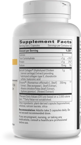 Collagen Advantage Supplement Facts label with ingredients and suggested use