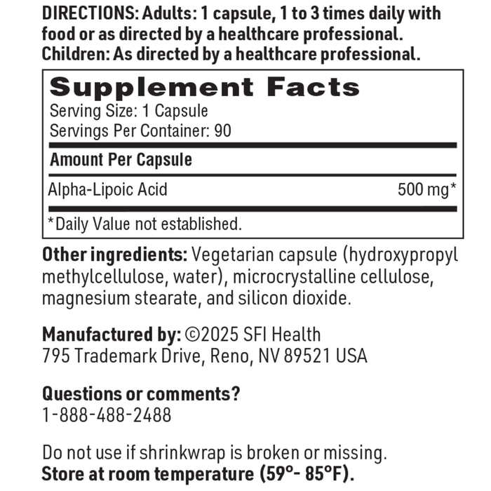 Alpha-Lipoic Acid (500 mg)