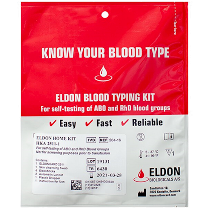 Eldon Blood Typing Kit