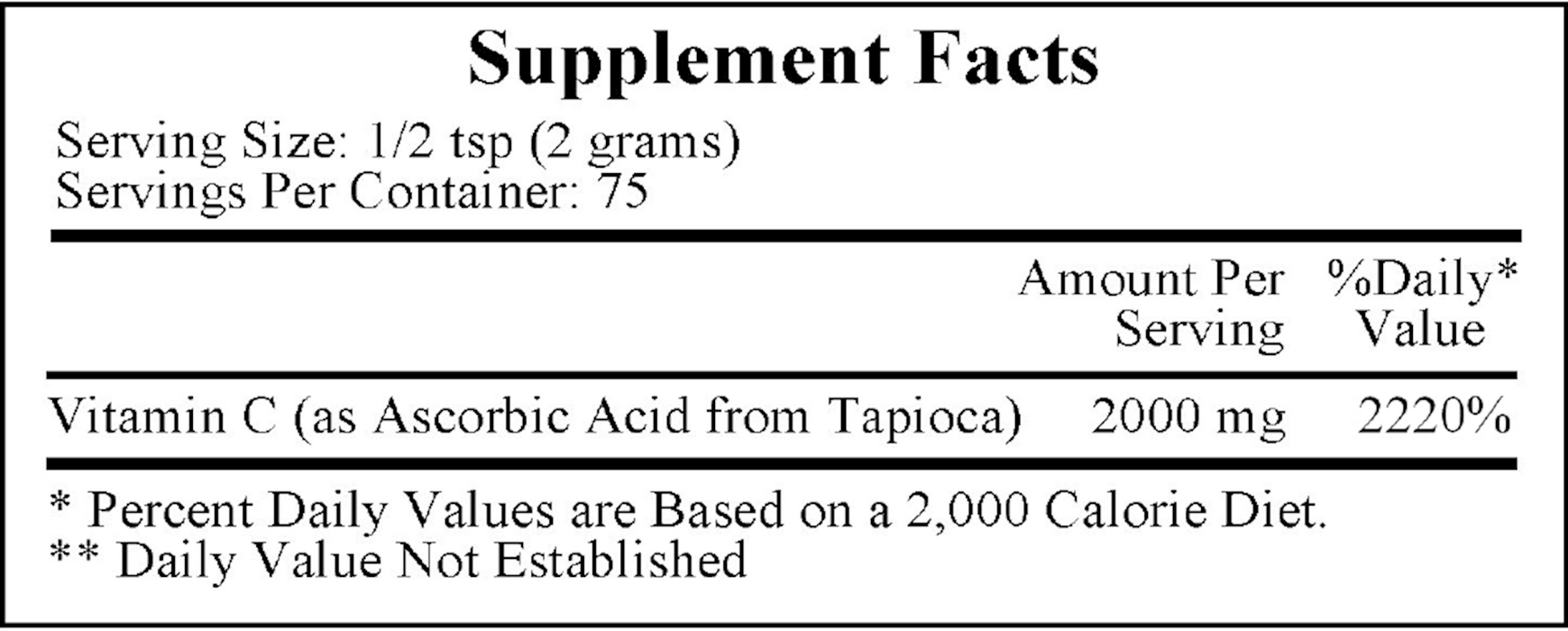 Vitamin C from Tapioca