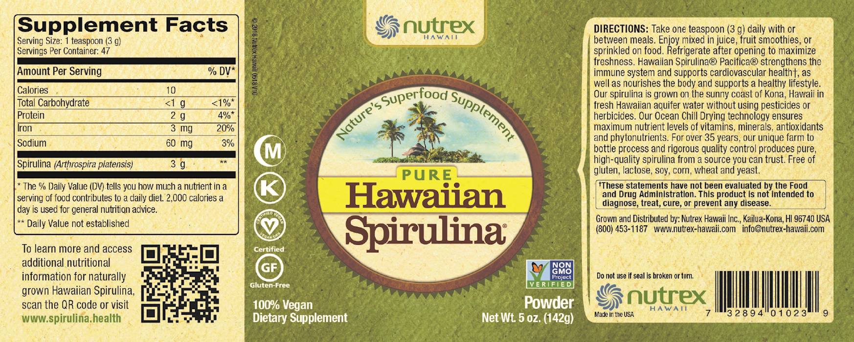 Hawaiian Spirulina Powder 5 oz