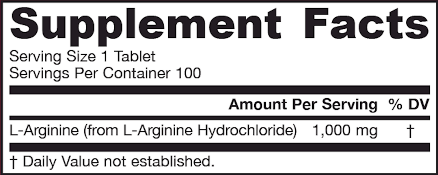Arginine 1000 mg 100 vtabs