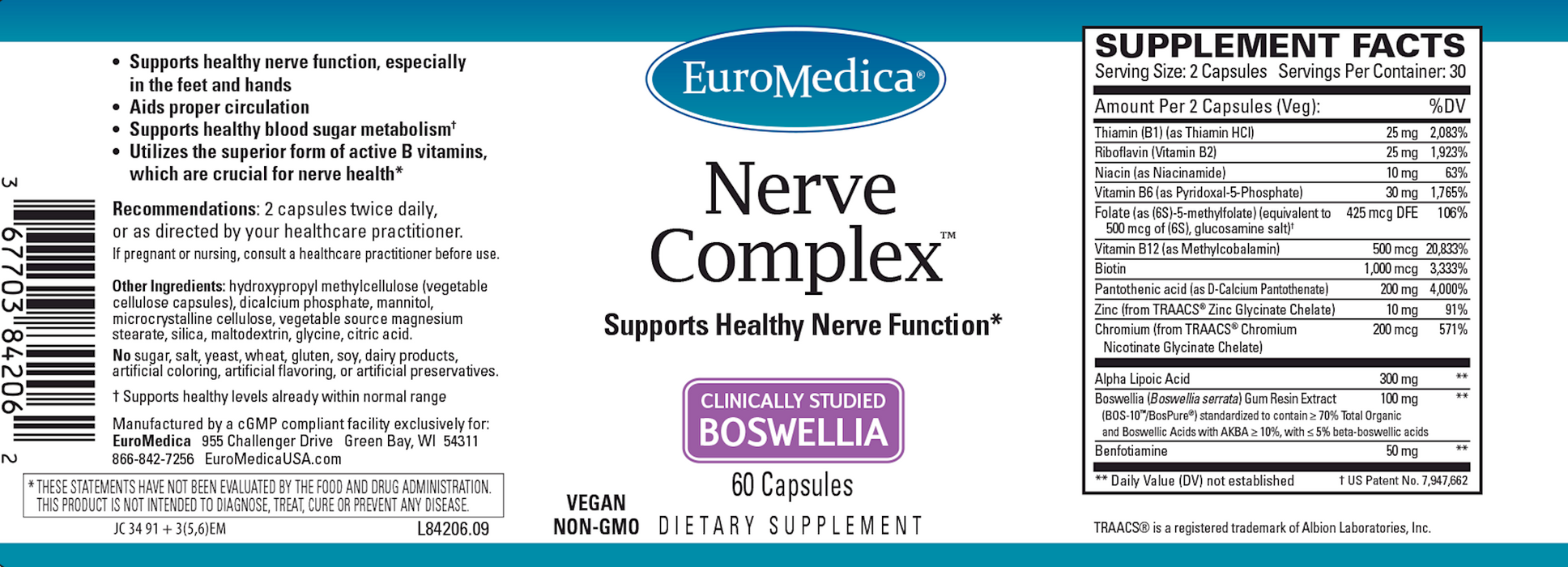 Nerve Complex 60 Capsules — Well Being Holistic Pharmacy