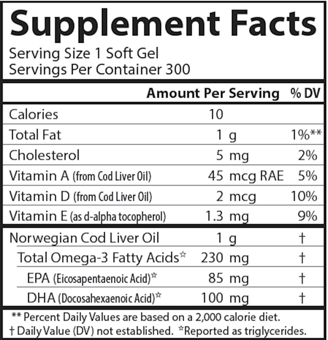 Cod Liver Oil Low Vit A