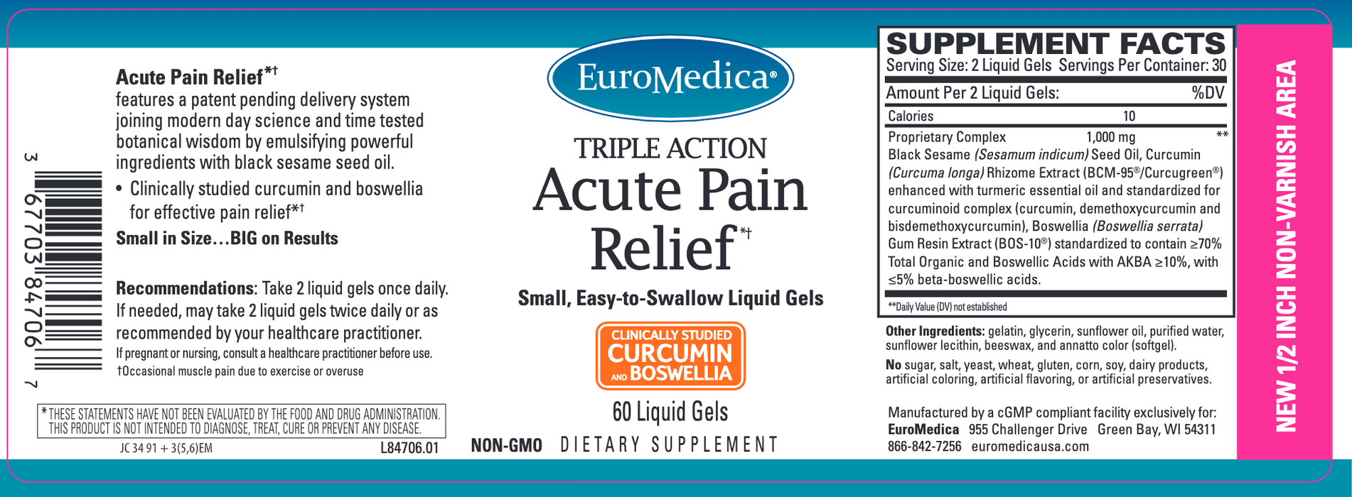 Acute Pain Relief 60 Liquid Gels