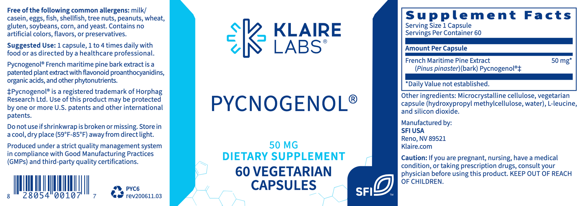 Pycnogenol 50 mg 60 caps