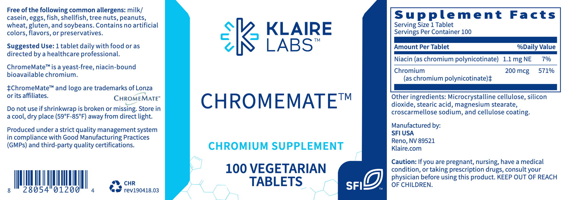 ChromeMate 100 Tablets
