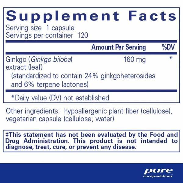 Ginkgo 50 - 160 mg
